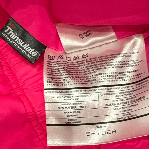 Spyder Girls Snow Bib Size 4 Pink Insulated Ski Pants Small to Tall - Picture 13 of 16